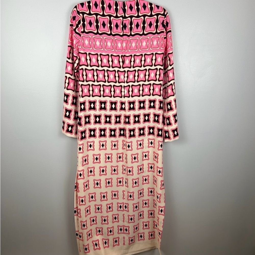 EUC Zara Retro Geometric Midi Long Sleeve Shift - Picture 12 of 12